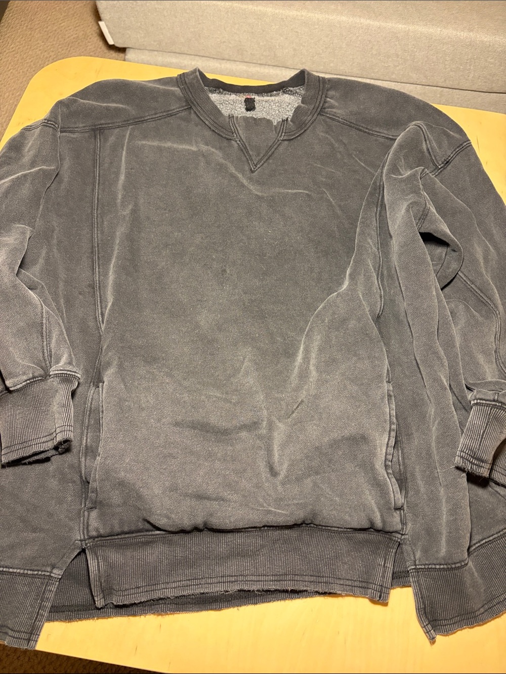Free People Movement Washed Charcoal Crewneck Sweatshirt - size XS
